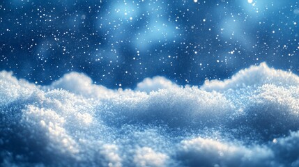 Winter Wonderland: A Serene Snowscape Under a Starry Sky