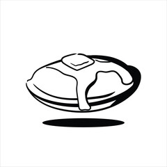 Lineart Pancake Vector Illustration Minimalist Lineart Style