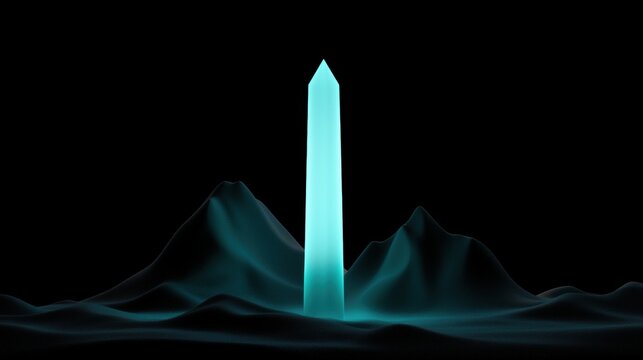 The Washington Monument, a symbol of American democracy, stands tall against the night sky.