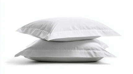 two square small pillowcases made of 100% cotton poplin in white