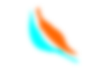 Abstract cyan and orange gradient organic fluid shape with glowing edges for vibrant background design and overlays