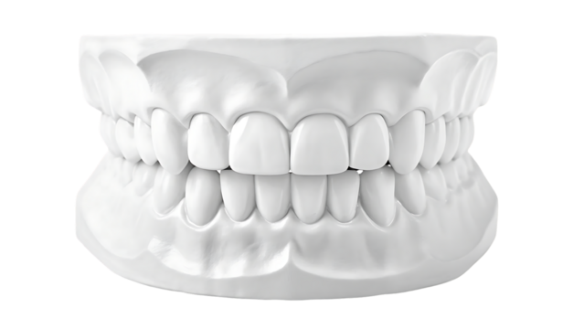 white shiny dental teeth jaw mouth model isolated on transparent background. healthy medical orthodontic whitening treatment clinic oral dentistry medicine hygiene smile clean prosthesis wellness