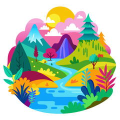 landscape with mountains