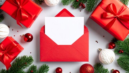 Merry Christmas! Red Envelopes, Gifts, and Festive Decorations