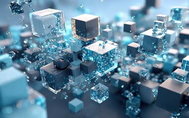 Abstract 3D cubes in motion (1)