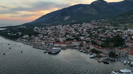 drone aerial view of bol croatia Brač