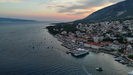 drone aerial view of bol croatia Brač
