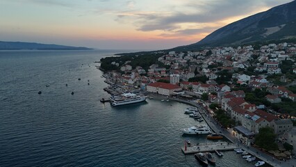 drone aerial view of bol croatia Brač