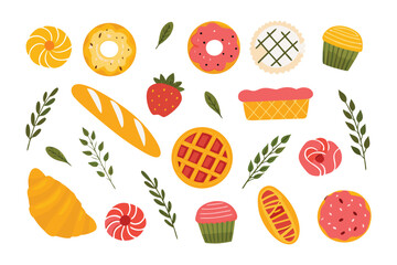 Sweet Bakery Assortment: A mouthwatering assortment of freshly baked pastries, cakes, and fruits, perfect for culinary creations. 