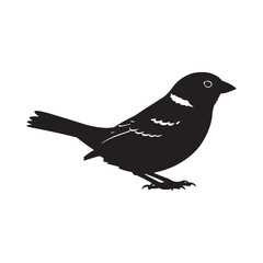 Obraz premium Charming Sparrow Silhouette – Sparrow Vector Graphic with Delicate Bird Form – Bird Silhouette – Silhouette of Sparrow
