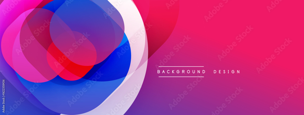 Poster abstract colorful shapes overlap, creating vibrant gradient effect. modern design suitable for banne
