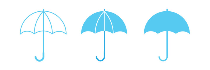 umbrella icon Simple vector set isolated