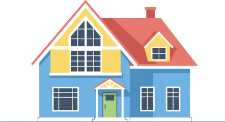 Cartoon house vector illustration for real estate and home design concepts