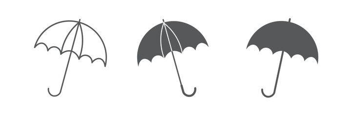umbrella icon Simple vector set isolated