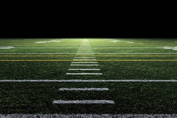 Football field at night, dark background