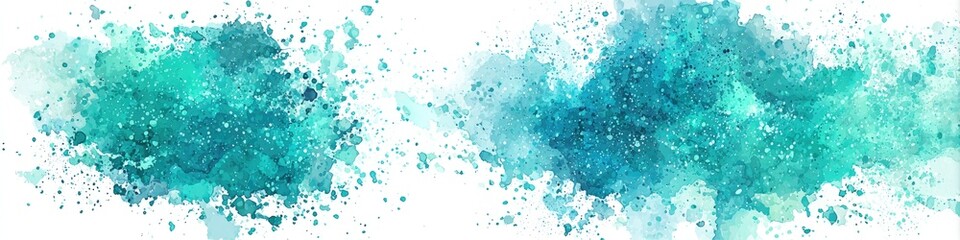 Teal watercolor splatter