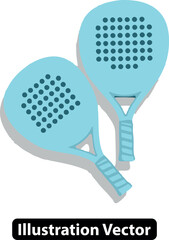 A pair of light blue padel rackets for a sports match. Vector equipment illustration.