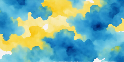 Abstract Blue and Yellow Watercolor Texture Design for Backgrounds