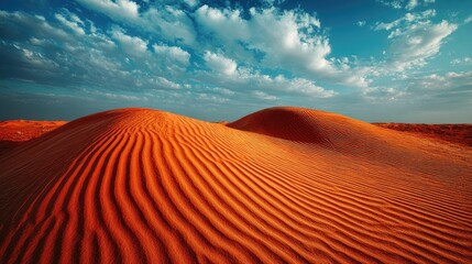 Desert dunes under dramatic sky