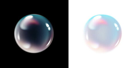 Bubble, soft, dreamy, clear, colours, sphere give bright PNG glow. This PNG Overlay adds transparent rainbow bubble, ideal for airy, summer, and decorative graphic compositions.