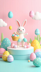 easter bunny and eggs