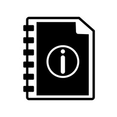 User guide book icon on white background.