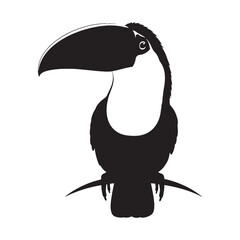Rare Toucan Silhouette – Toucan Vector Image with Vibrant Bird Aesthetic – Bird Silhouette – Silhouette of Toucan


