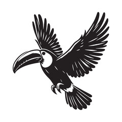 Tropical Toucan Silhouette – Toucan Vector Design with Distinctive Beak Style – Bird Silhouette – Silhouette of Toucan

