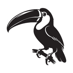 Colorful Toucan Silhouette – Toucan Vector Artwork Highlighting Rainforest Beauty – Toucan Illustration – Bird Silhouette – Silhouette of Toucan

