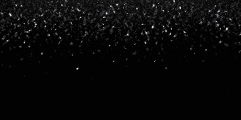 Silver Confetti Falling Isolated on a Black Background for Celebrations