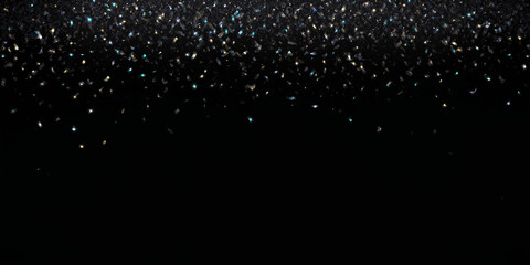 Silver Confetti Falling Isolated on a Black Background for Celebrations