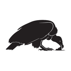 Digital Vulture Silhouette – Vulture Vector Black Design for Custom Graphics – Bird Silhouette – Silhouette of Vulture


