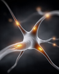 Artificial intelligence stocks and investment concept. Neural network illustration with glowing nodes on a dark background.