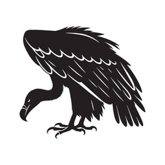 Distinctive Vulture Silhouette – Vulture Vector Template for Branding and Decor – Vulture Illustration – Bird Silhouette – Silhouette of Vulture

