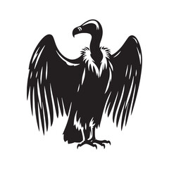 Minimalist Vulture Silhouette – Vulture Vector Design for Creative Projects – Bird Silhouette – Silhouette of Vulture

