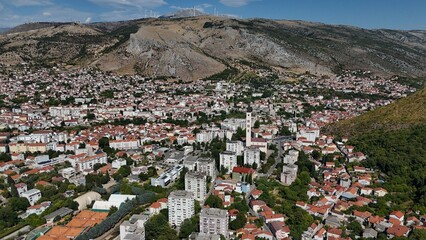 Fototapeta premium Mostar Bosnia and Herzegovina Neretva River Stari Most Old Bridge town balkans