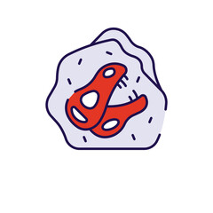 Desert Fossil icon design with white background stock illustration