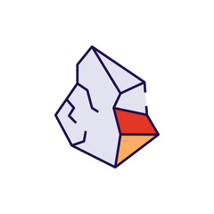 Stone icon design with white background stock illustration