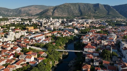 Mostar Bosnia and Herzegovina Neretva River Stari Most Old Bridge town balkans