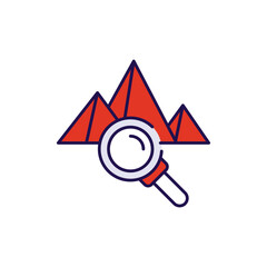 Rock Search icon design with white background stock illustration