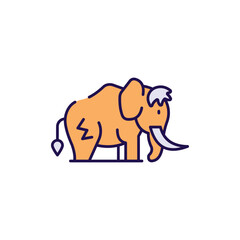 mammoth icon design with white background stock illustration