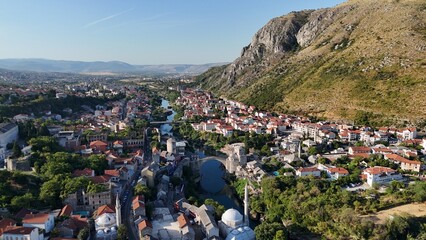 Mostar Bosnia and Herzegovina Neretva River Stari Most Old Bridge town balkans