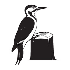 Modern Woodpecker Silhouette – Woodpecker Vector Layout for Decorative Artwork – Woodpecker Illustration – Bird Silhouette – Silhouette of Woodpecker

