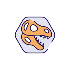 Dinosaur Fossils icon design with white background stock illustration