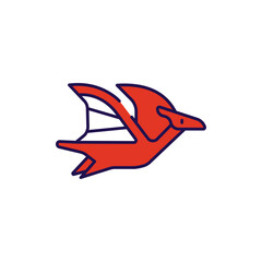 Pterodactyl icon design with white background stock illustration