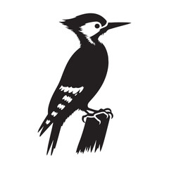 Distinctive Woodpecker Silhouette – Woodpecker Vector Template for Branding and Decor – Woodpecker Illustration – Bird Silhouette – Silhouette of Woodpecker

