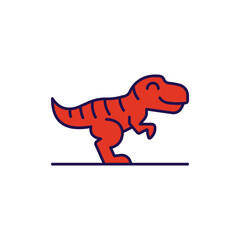 T Rex icon design with white background stock illustration
