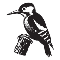 Minimalist Woodpecker Silhouette – Woodpecker Vector Design for Creative Projects – Bird Silhouette – Silhouette of Woodpecker


