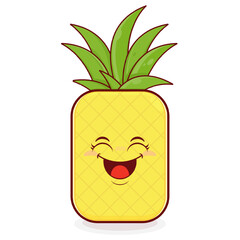 pineapple playful face cartoon cute