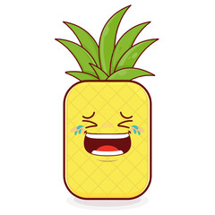 pineapple laughing face cartoon cute